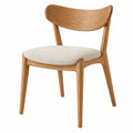 Chaise de salle à manger 52 x 56 x 78 cm en bois naturel et tissu beige style contemporain