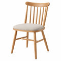 Chaise de salle à manger 54 x 57 x 85 cm en bois naturel avec assise rembourrée beige style scandinave