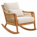 Fauteuil à bascule 70 x 95 x 98 cm en bois beige pour intérieur style naturel