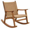 Fauteuil à bascule 100 x 68 x 105 cm en bois marron et cordage beige style naturel