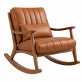 Fauteuil à bascule 70 x 90 x 95 cm en similicuir marron style rétro