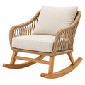 Fauteuil à bascule 95 x 70 x 96 cm en rotin beige style bohème
